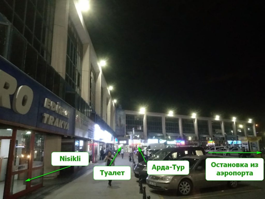 Нишикли, туалет и Арда-Тур на автовокзале Стамбула