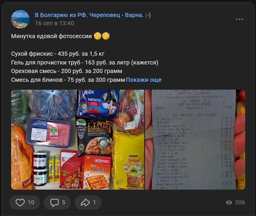 Цены на продукты в Кауфланде, Варна